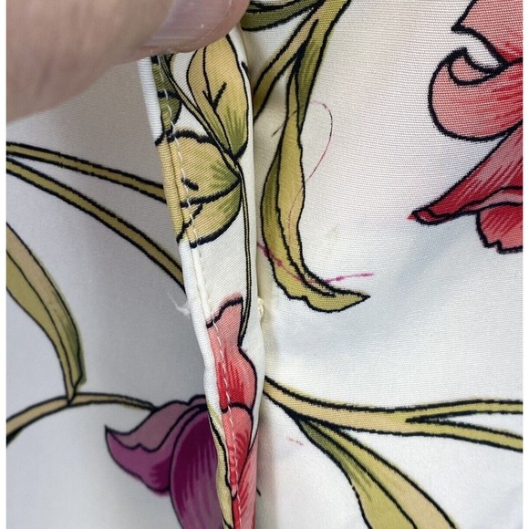 Jordan Women Size 2X Shirt Button Up Floral Blouse Short Sleeve RN64136 w/defect - Picture 9 of 10